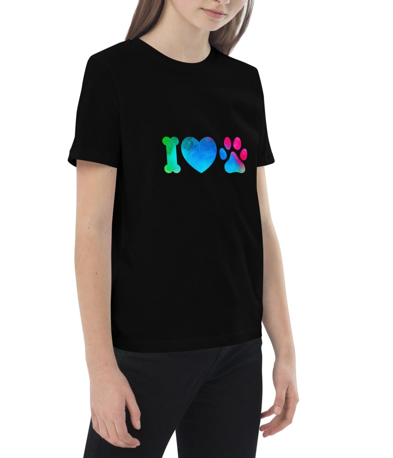 T-shirt Enfant 100% Bio - "I Love Dogs"