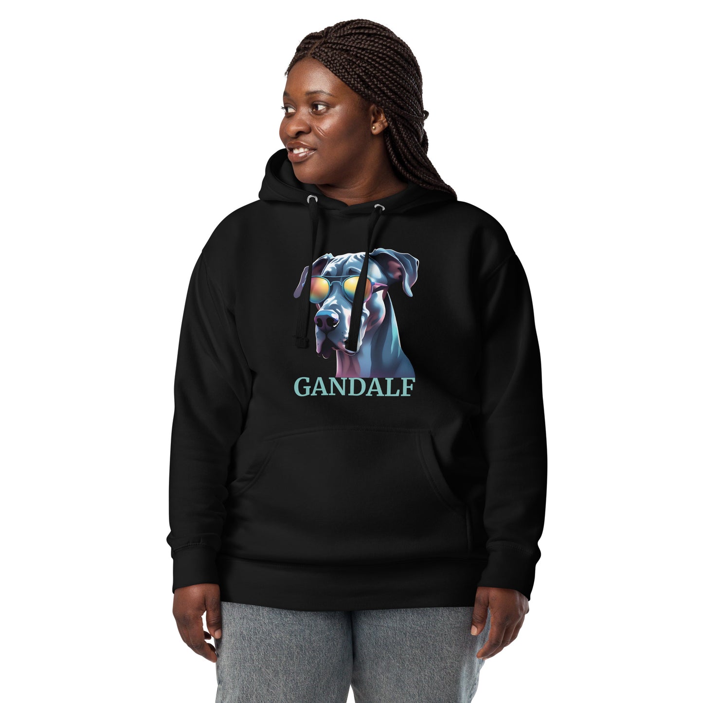 Sweat à Capuche 65% Coton 35% Polyester - Dogue Allemand Personnalisable