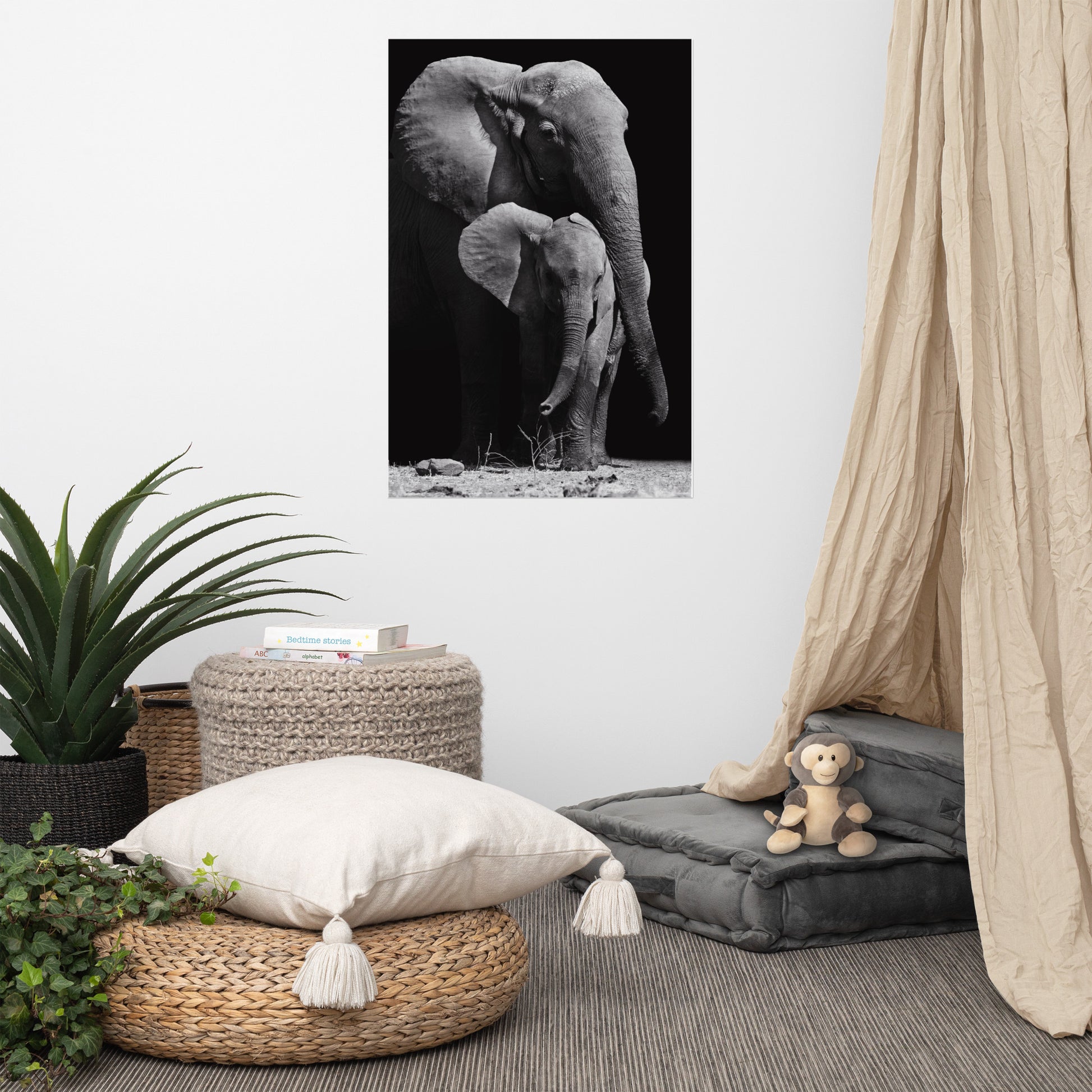 Affiche affichée dans une pièce cocooning