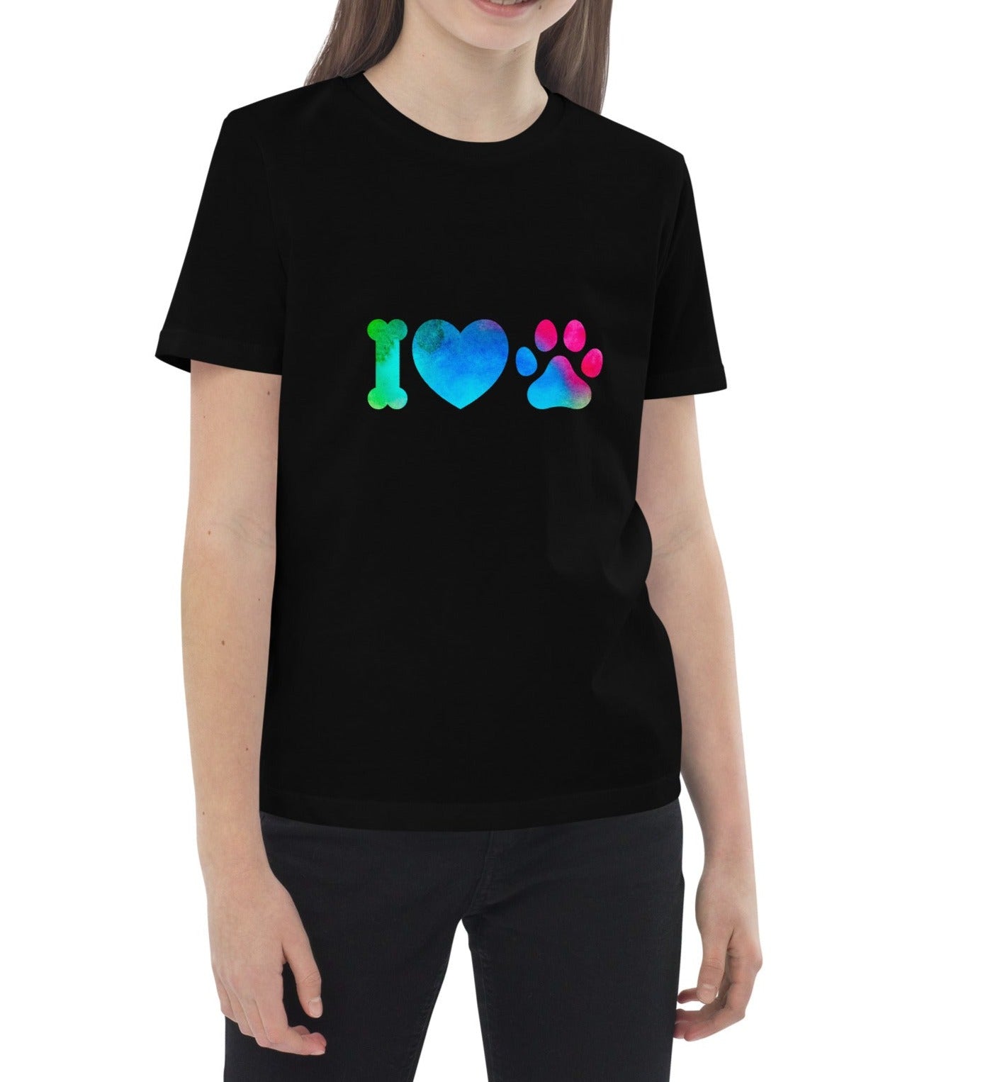 T-shirt Enfant 100% Bio - "I Love Dogs"