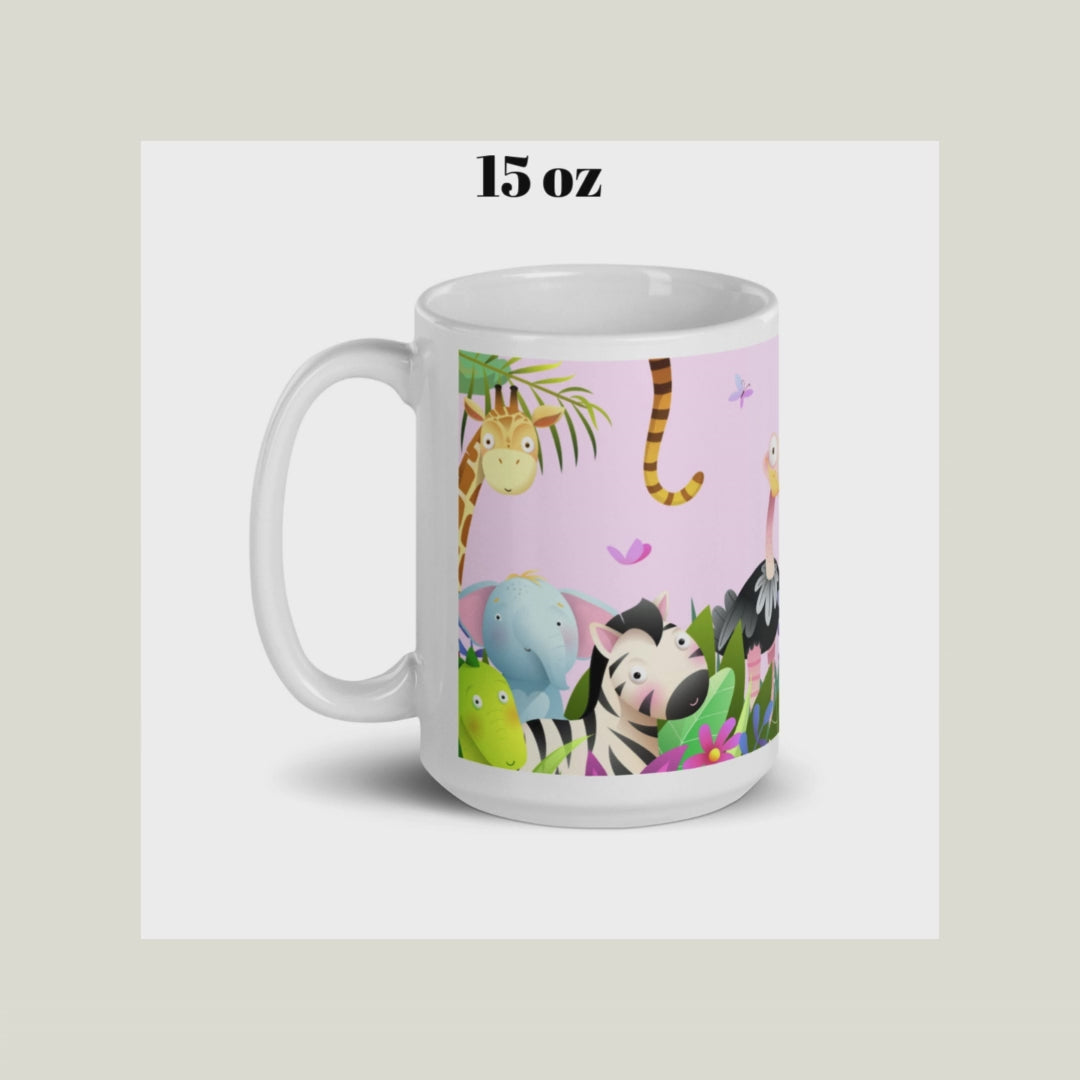 video Tasse jungle " sois heureux aujourd'hui" 15 oz