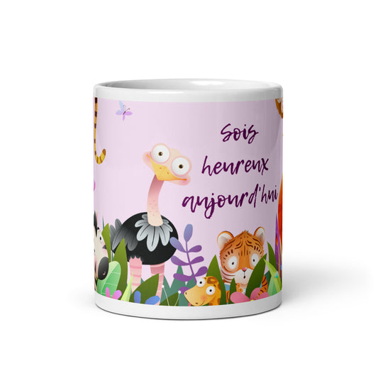 Tasse jungle " sois heureux aujourd'hui" 11 oz